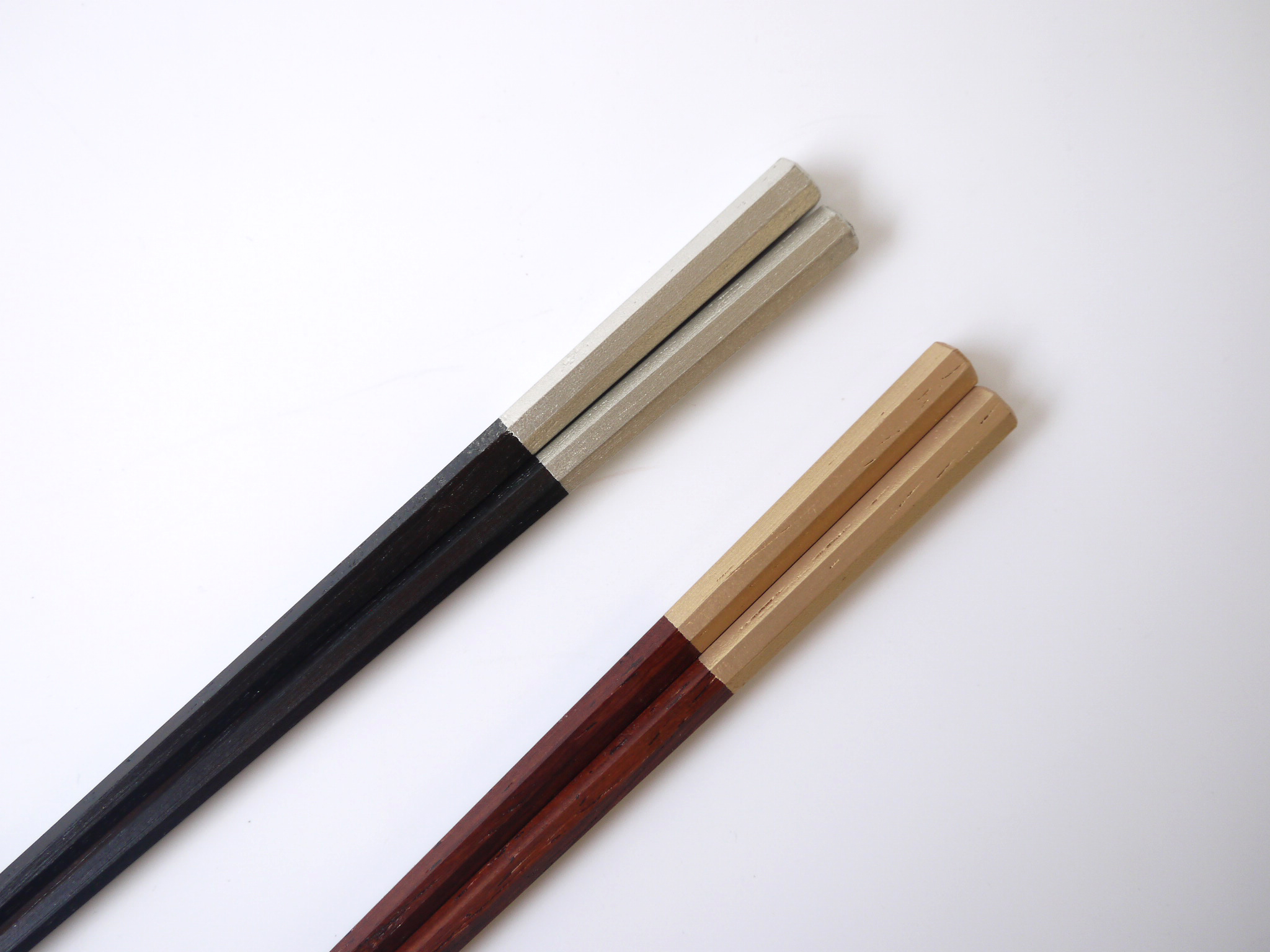 夫婦箸 先八角黒檀紫檀