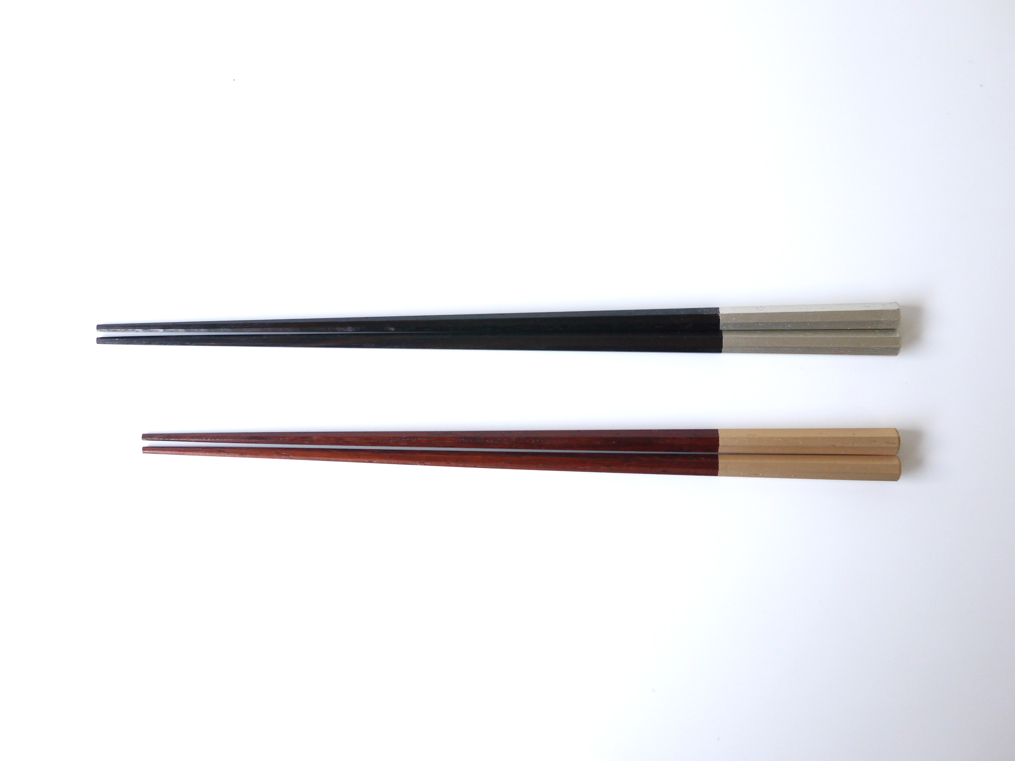 夫婦箸 先八角黒檀紫檀