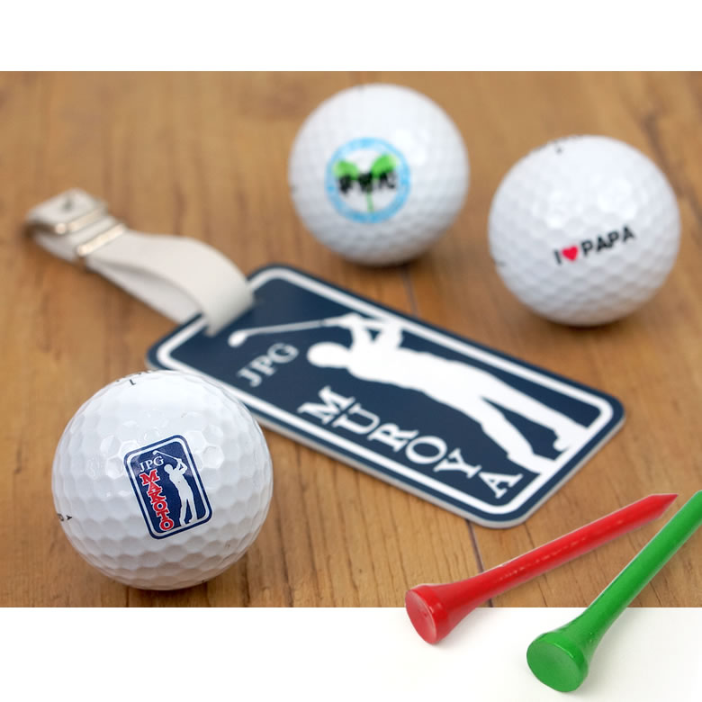 名入れゴルフボール（6個）＆ネームタグギフトセット