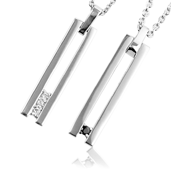 【ペア】スリットライン ネックレス 