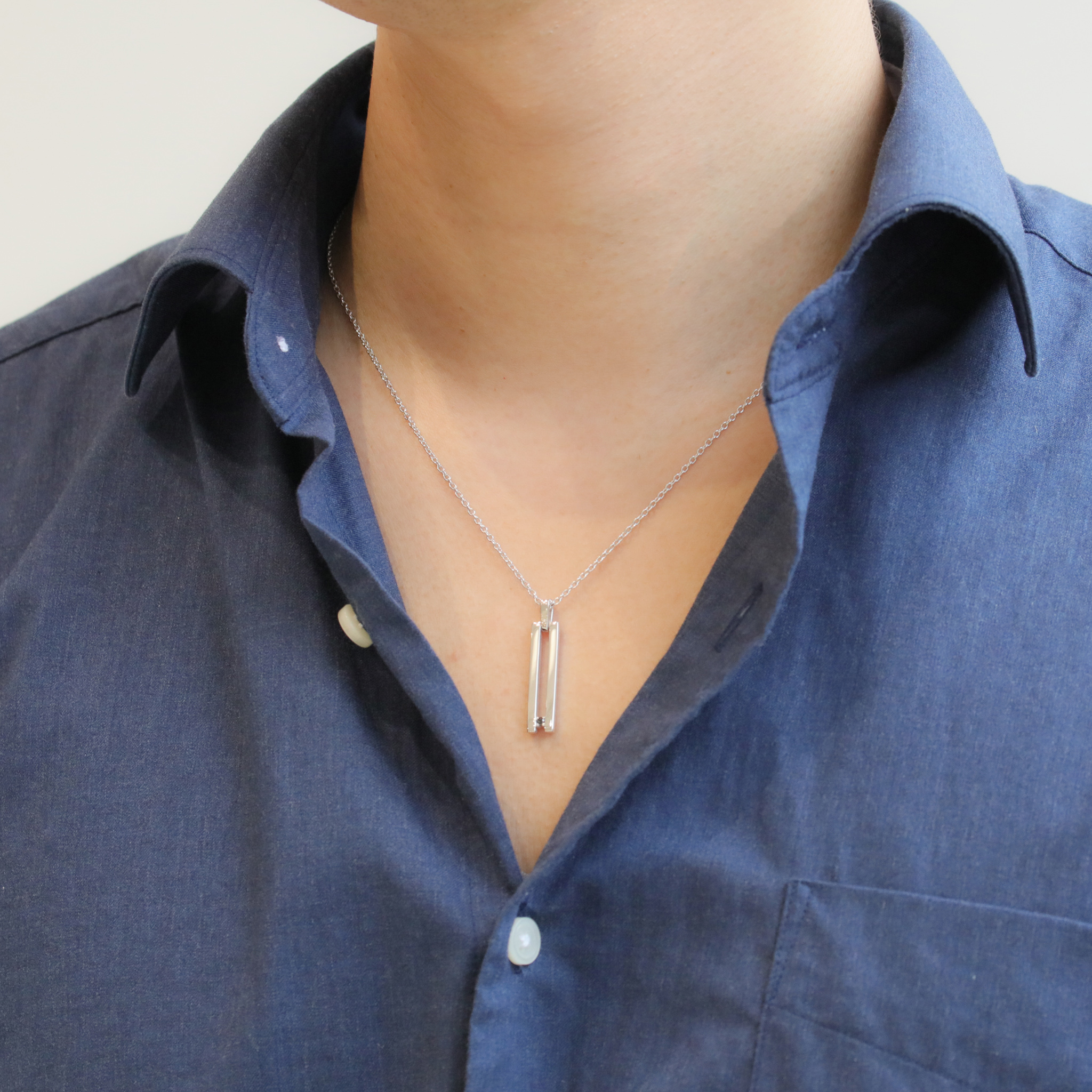 【ペア】スリットライン ネックレス 