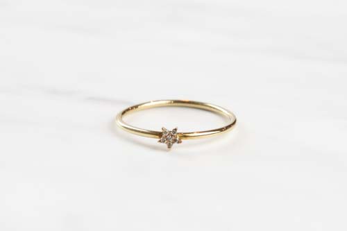 Tiny Motif Diamond Ring-K10