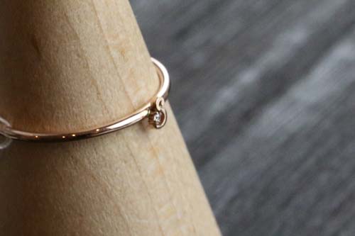 Tiny Initial Diamond Ring-K10