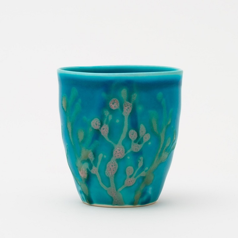 沖縄の海と縁起の良い珊瑚のタンブラー 天色