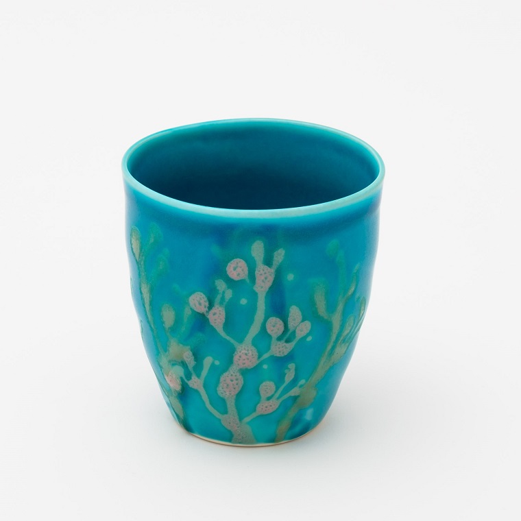 沖縄の海と縁起の良い珊瑚のタンブラー 天色