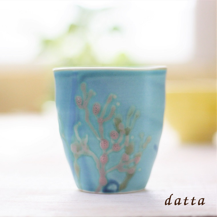 沖縄の海と縁起の良い珊瑚のタンブラー 天色