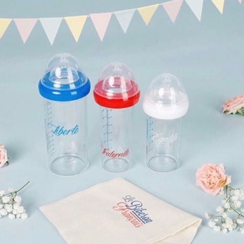 スタッキング哺乳瓶３本セット（オーガニックコットンポーチ付き）SET LIBERTÉ ÉGALITÉ FRATERNITÉ