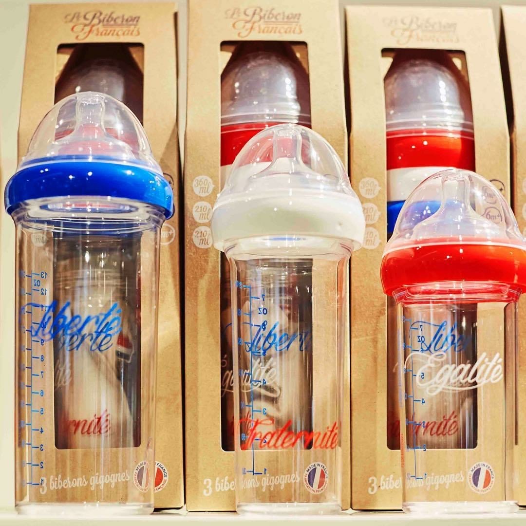 スタッキング哺乳瓶３本セット（オーガニックコットンポーチ付き）SET LIBERTÉ ÉGALITÉ FRATERNITÉ