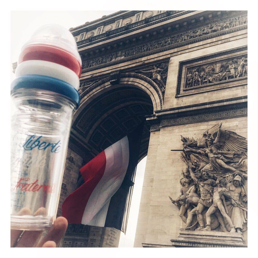 スタッキング哺乳瓶３本セット（オーガニックコットンポーチ付き）SET LIBERTÉ ÉGALITÉ FRATERNITÉ