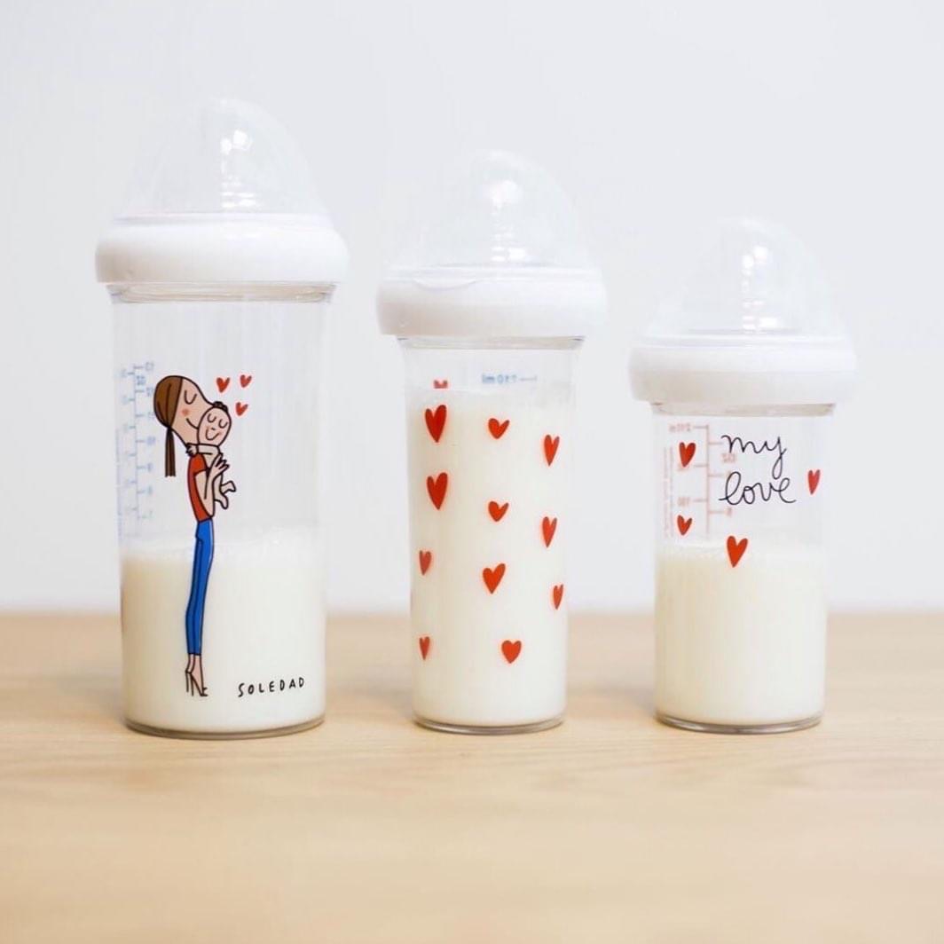 スタッキング哺乳瓶３本セット（オーガニックコットンポーチ付き）SET MY LOVE BY SOLEDAD