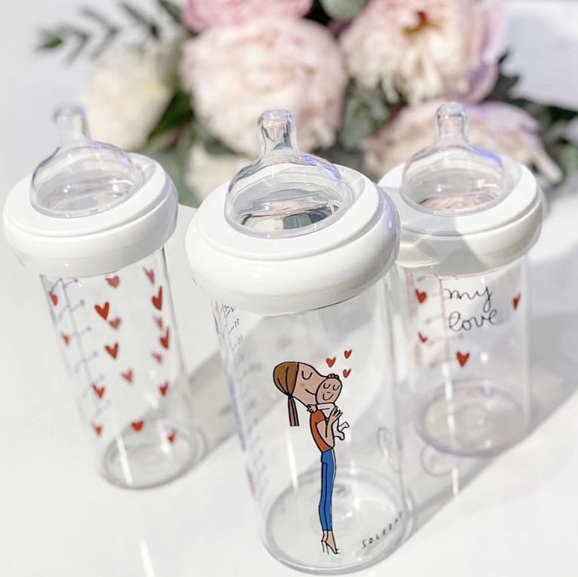 スタッキング哺乳瓶３本セット（オーガニックコットンポーチ付き）SET MY LOVE BY SOLEDAD