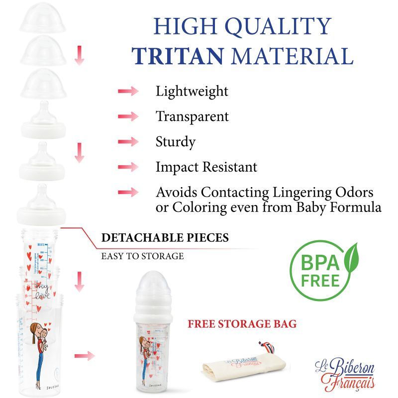 スタッキング哺乳瓶３本セット（オーガニックコットンポーチ付き）SET MY LOVE BY SOLEDAD