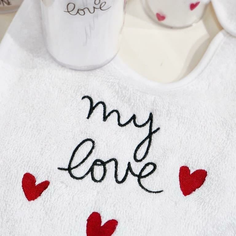 スタイ（刺繍入り） MY LOVE：フランス製