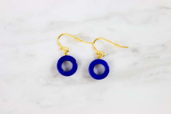 ラピスラズリ　サークルピアス-17-PI-0006