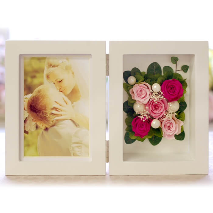 フォトフレーム縦 プリザーブドフラワー