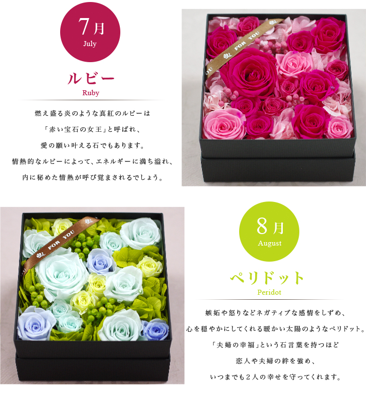 バースデーボックス プリザーブドフラワー