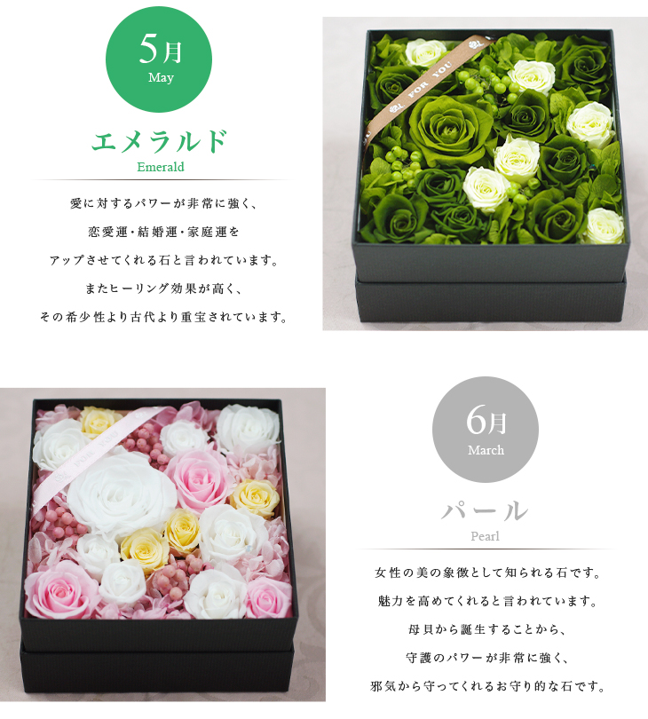 バースデーボックス プリザーブドフラワー