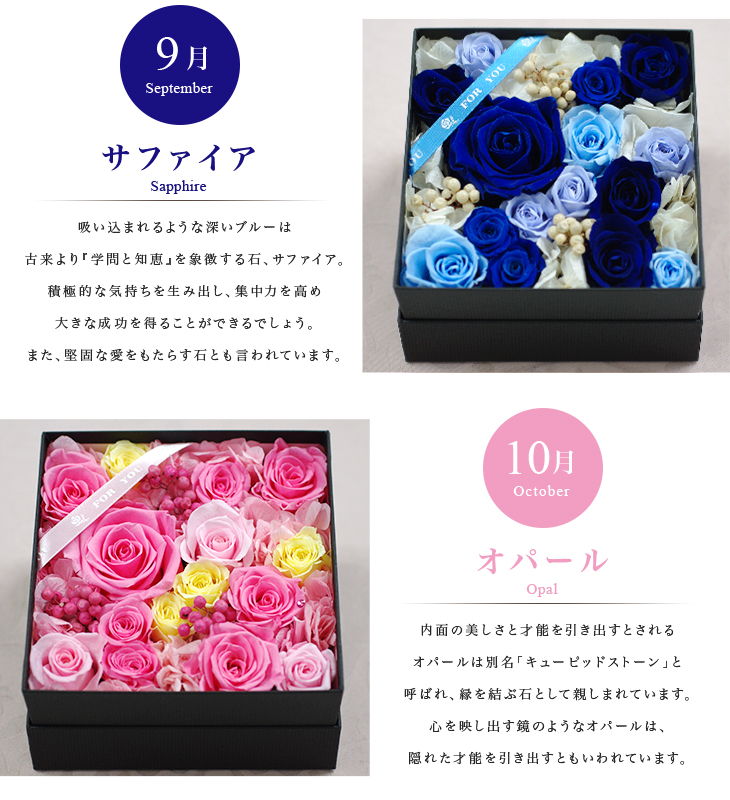 バースデーボックス プリザーブドフラワー