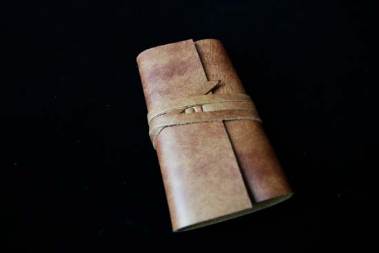 手縫いレザー名刺ケース-アンティークブラウン