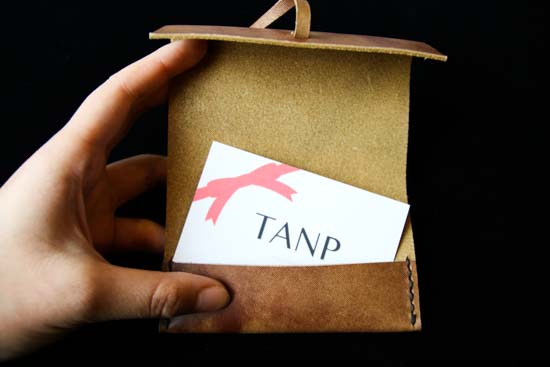 手縫いレザー名刺ケース-アンティークブラウン