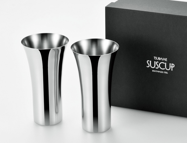 【日本製】サスカップ 380ml-2客セット【新潟県燕市産 】【ギフトセット・返礼品・記念品・周年・創立・ノベルティ 】