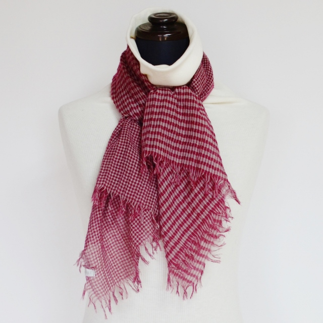 カシミヤコットン変りキンガムストール　mini