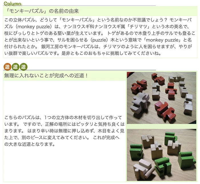 モンキーパズル9ピース（日本製）手指と頭を使う木のおもちゃ
