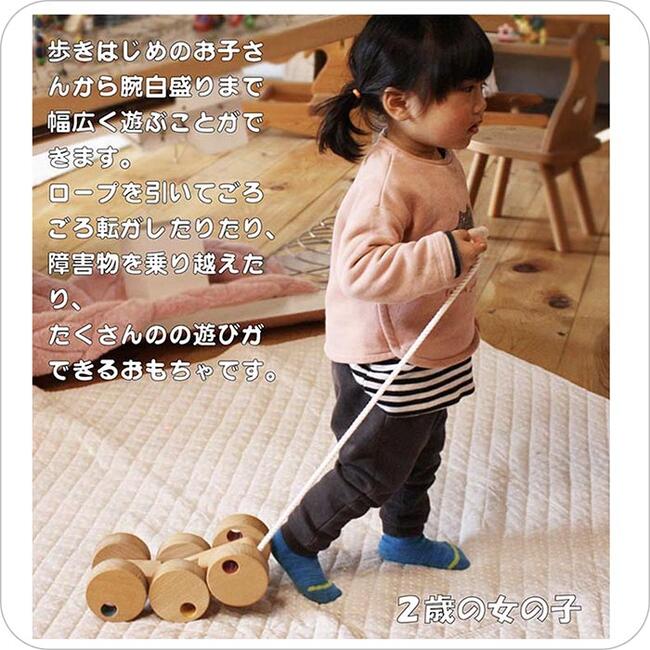 六輪車（オープンタイプ）日本製 ハイハイから歩き始めに木のおもちゃ