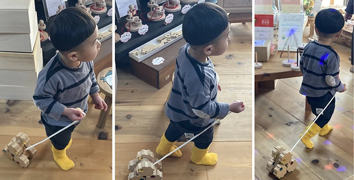 六輪車（歯車オープンタイプ）日本製 ハイハイから歩き始めにお勧め