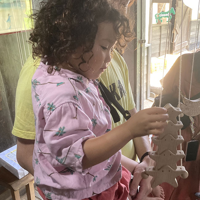 星の家族（昇り人形）日本製 微笑ましい木のおもちゃ