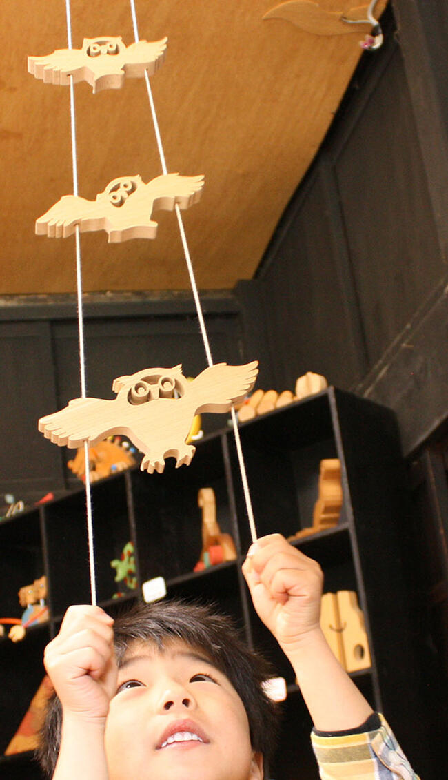 ふくろう（昇り人形) ノスタルジーな木のおもちゃ