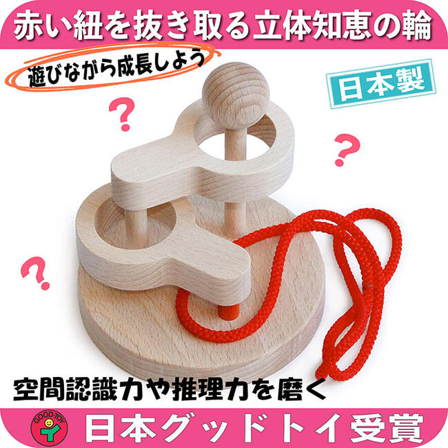 立体知恵の輪(2段)日本製 子供さんの成長に役立つ様々な能力を養う木のおもちゃ