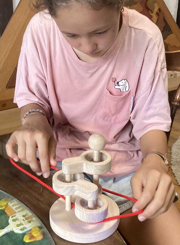 立体知恵の輪（３段丸）日本製 頭をフル回転して遊ぶ木のおもちゃ