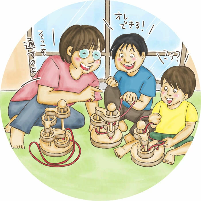 立体知恵の輪（４段）日本製 空間認識力、論理的思考、推理力…。子供さんの成長に役立つ様々な能力を養う事が出来ます。