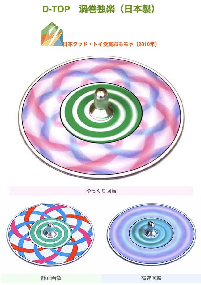 D-TOP 渦巻独楽（日本製）長時間回転する美しいコマ 日本グッドトイ受賞