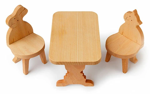 うさぎの椅子（日本製）遊び心満載な木のミニチュア家具 木のおもちゃ
