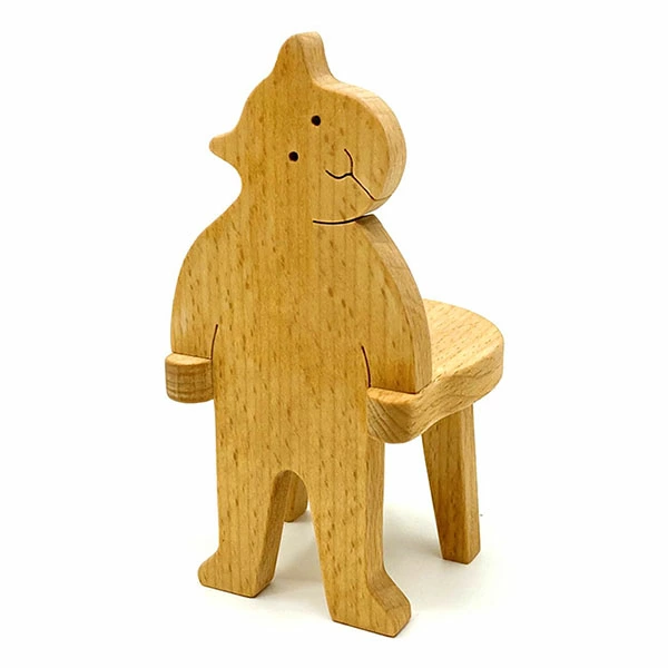 ねこの椅子（日本製）遊び心満載な木のミニチュア家具 木のおもちゃ