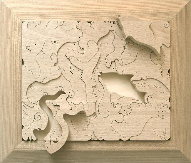 贅沢な 動物のジグソーパズル（日本製）創造力を育む木のおもちゃ