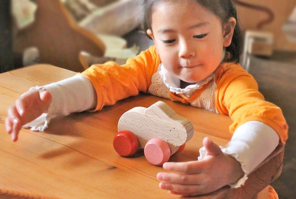まるまるうさぎ(押し車)日本製 スベスベの手触りが心地良い木のおもちゃ