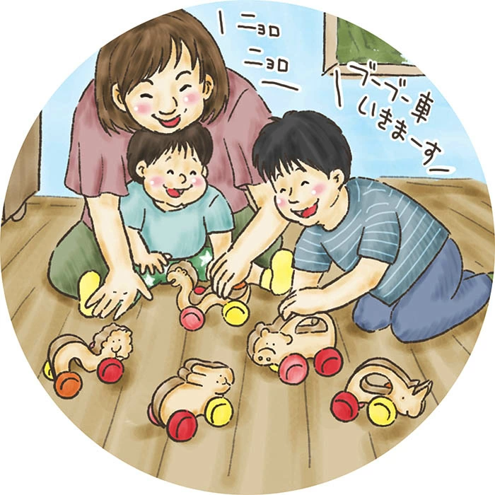 まるまるうさぎ(押し車)日本製 スベスベの手触りが心地良い木のおもちゃ