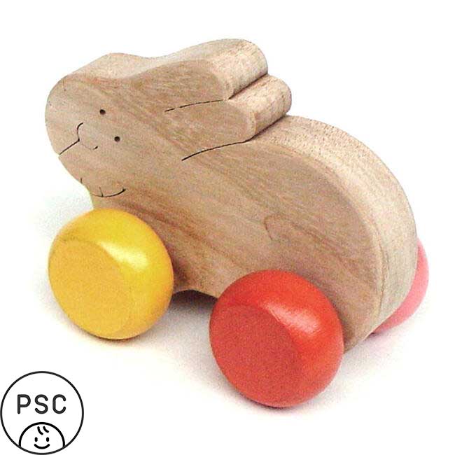 まるまるうさぎ(押し車)日本製 スベスベの手触りが心地良い木のおもちゃ