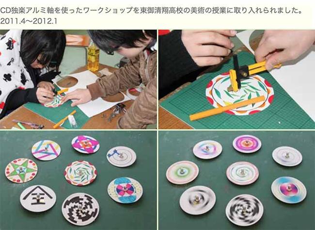 CD独楽 製作キット　不要なCDで美しいコマが作れるアルミ製の軸 