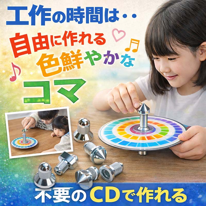 CD独楽 製作キット　不要なCDで美しいコマが作れるアルミ製の軸 