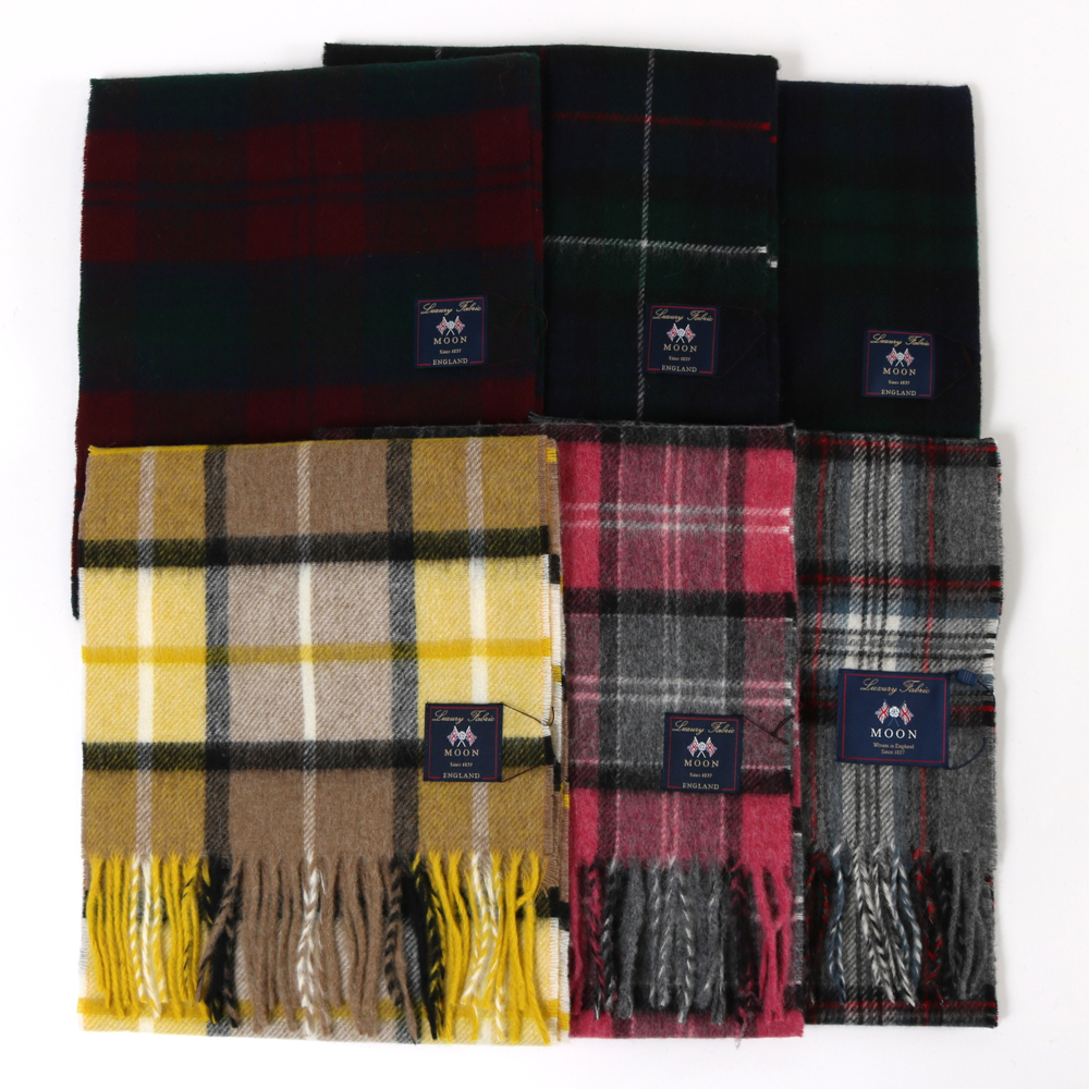 MOON　 メリノウールチェックマフラー  