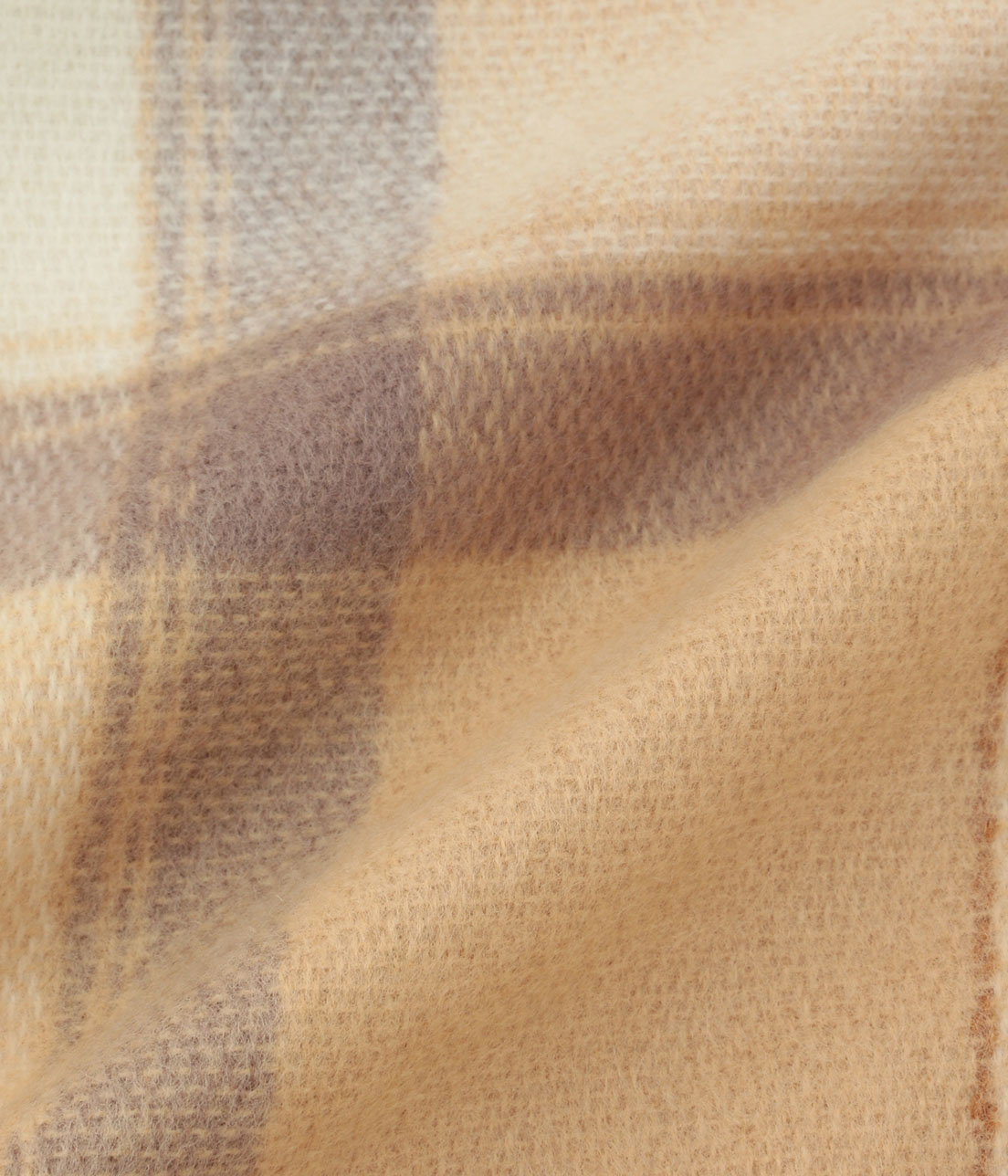 オレンジ×グレーチェック柄ストール