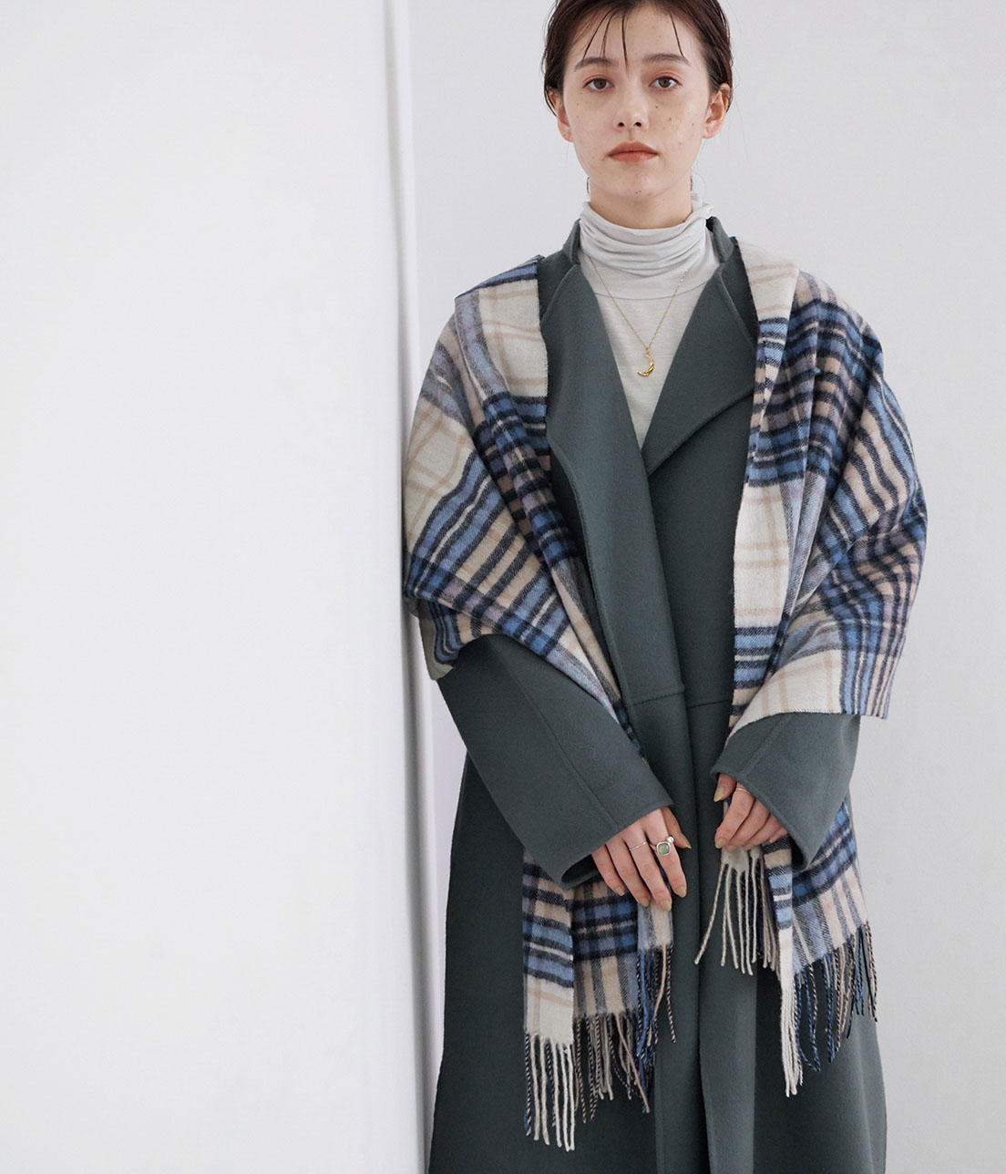ウールチェックストール
