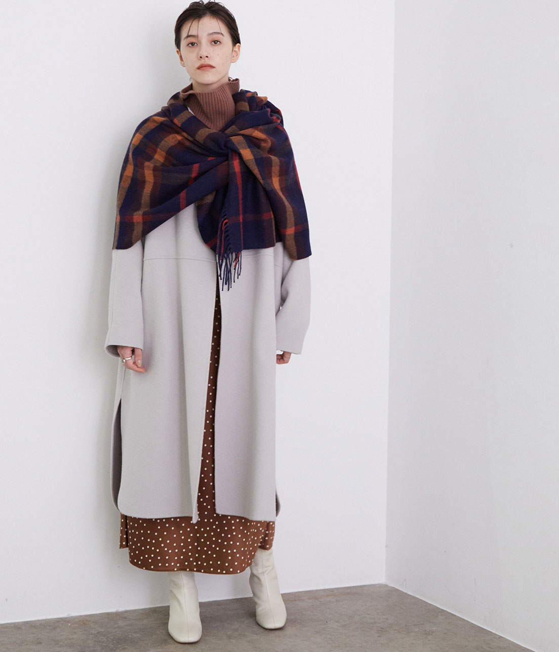 ウールチェックストール