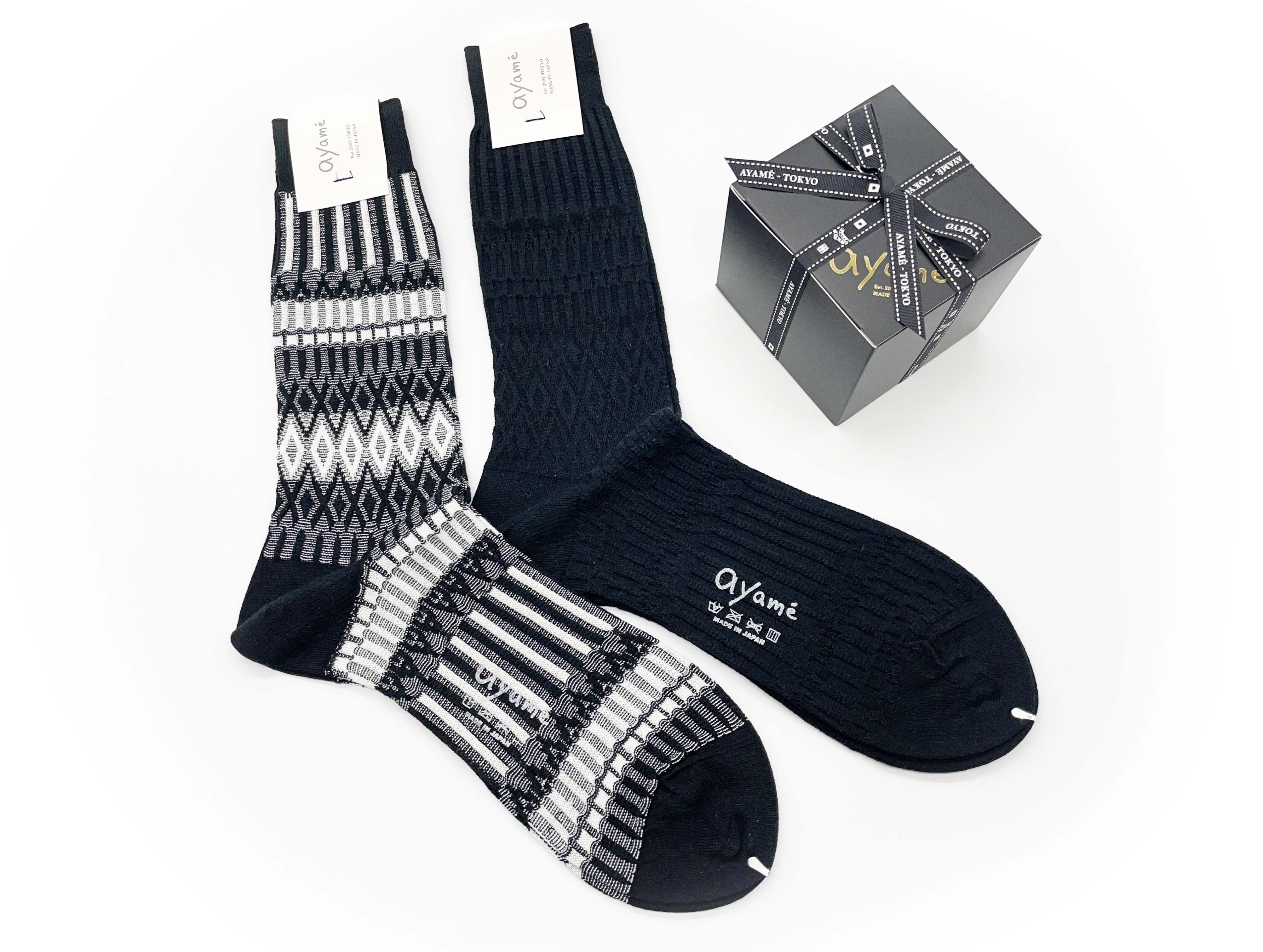メンズソックス・白黒2足セット GIFT BOX