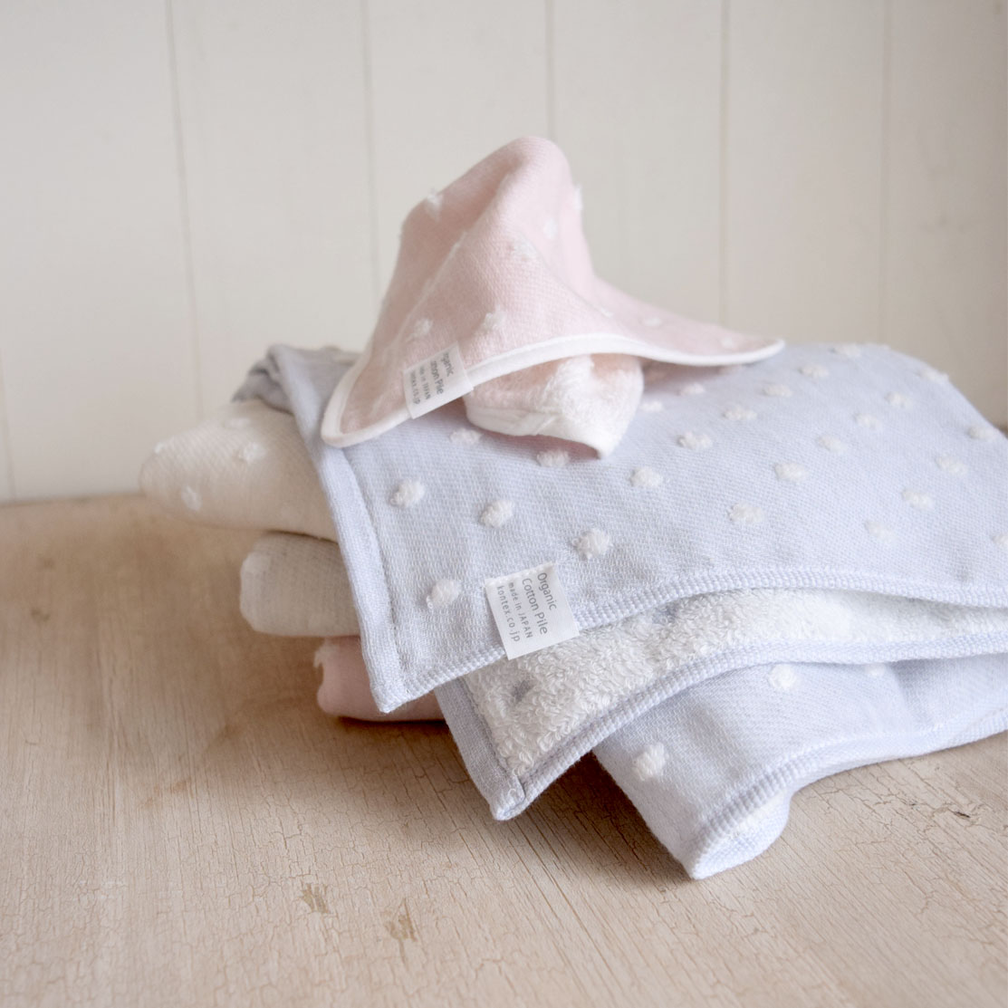 ナチュラルドット フード付きバスタオル・ハンカチセット