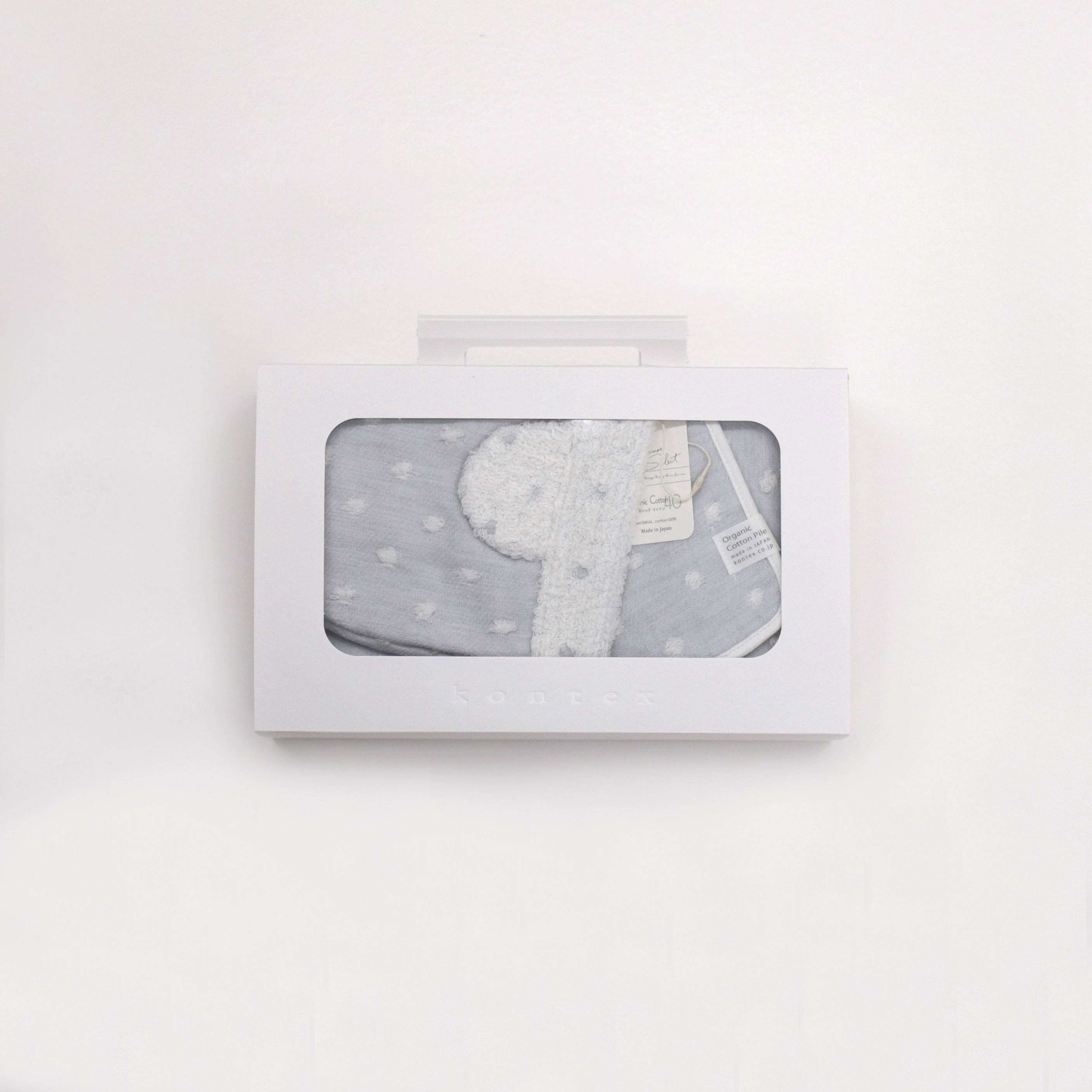 ナチュラルドット フード付きバスタオル・ハンカチセット